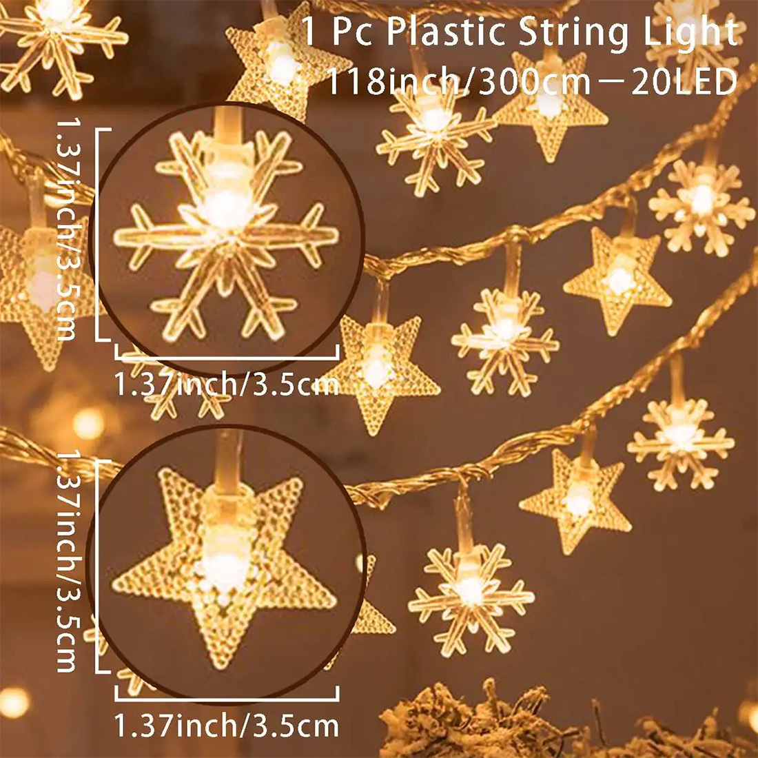 Snow elk Christmas Tree String Lights