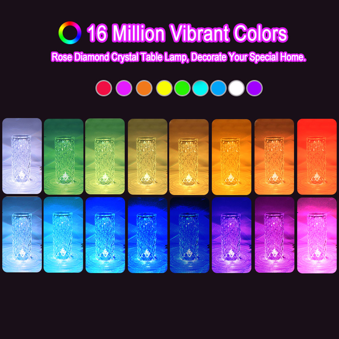 16 Color BedroomTransparent Lamp Color Show Picture