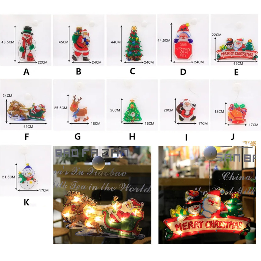 Christmas Santa Claus Decorations Sucker Lamp Shape Size Show Picture