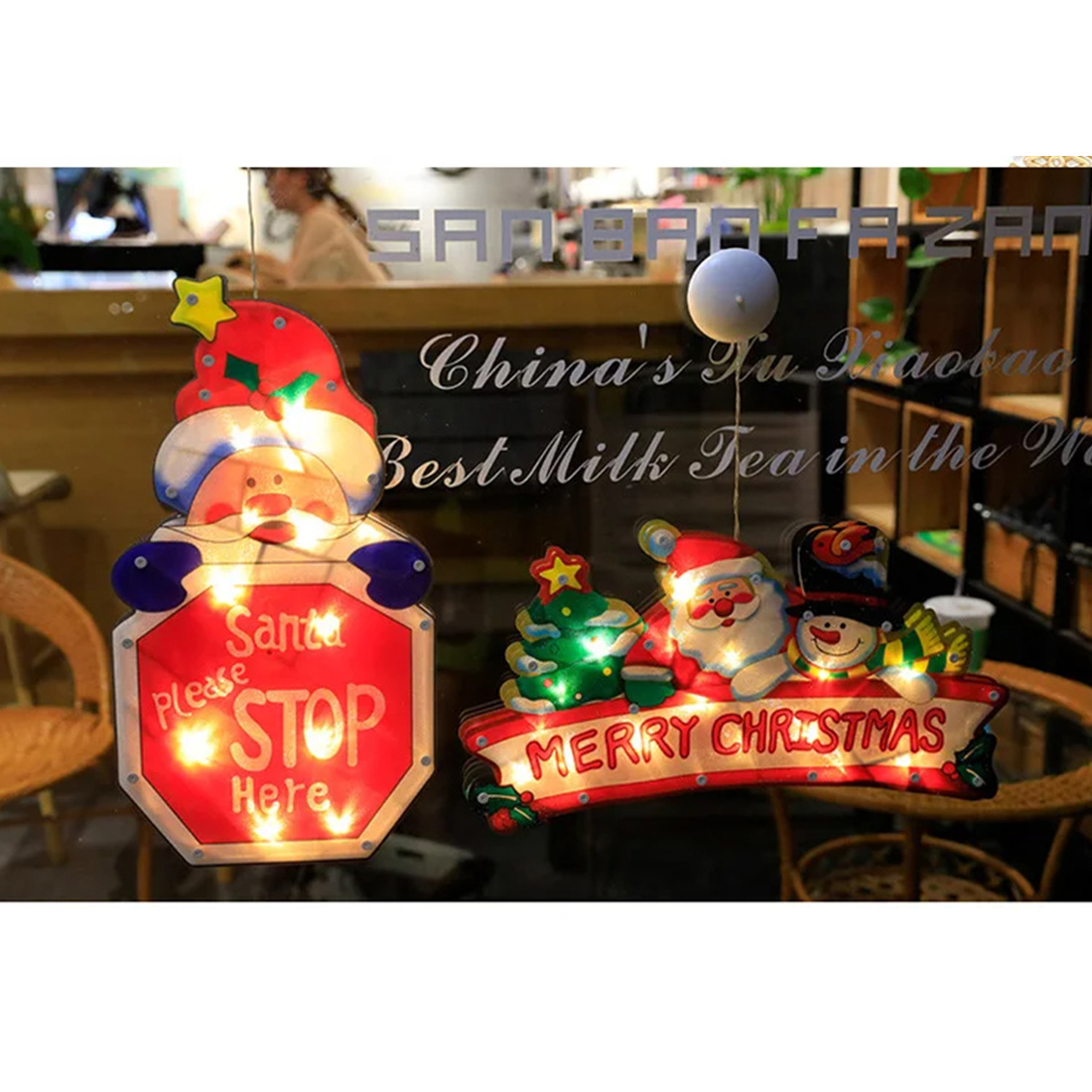 Christmas Santa Claus Decorations Sucker Lamp Show Picture