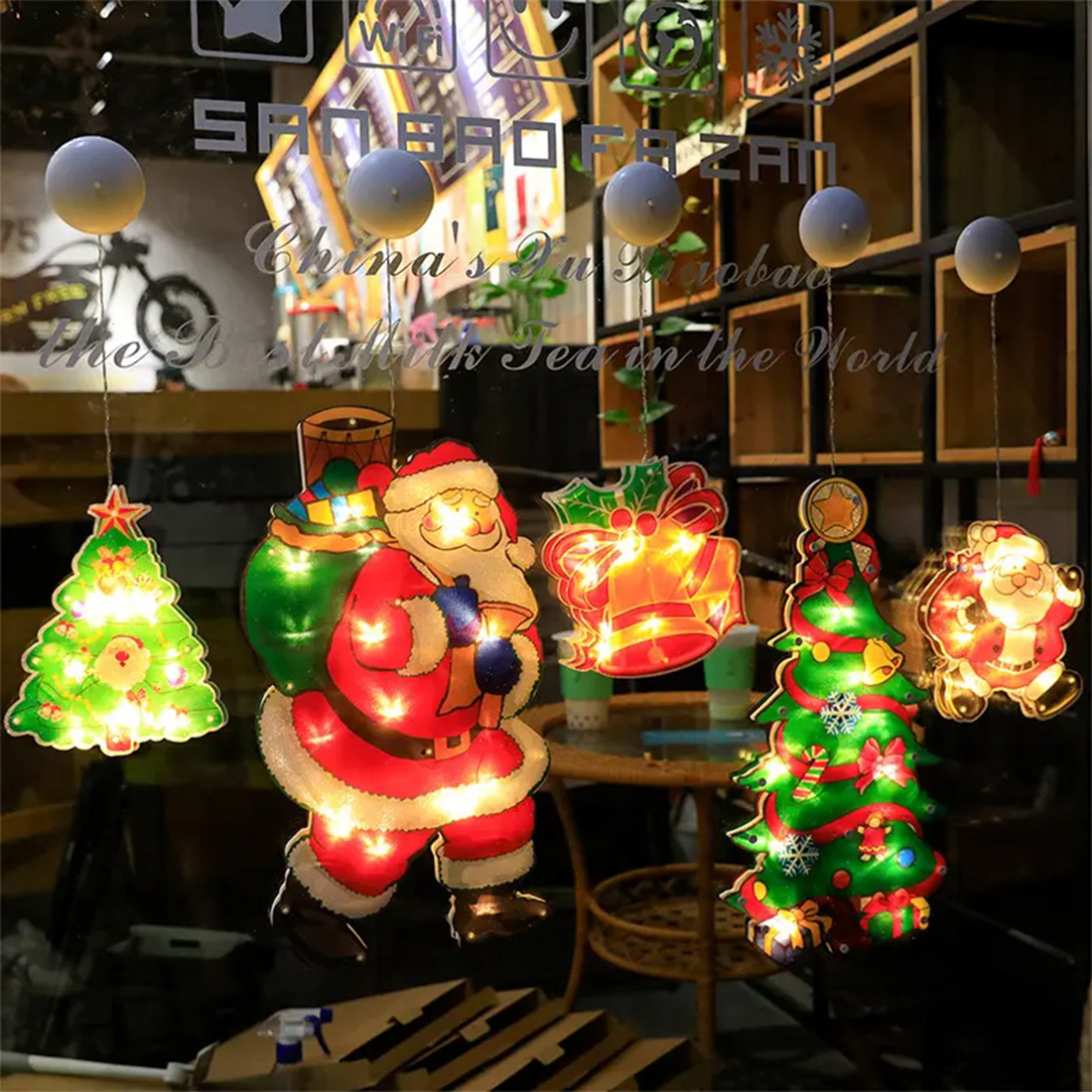 Christmas Santa Claus Decorations Sucker Lamp