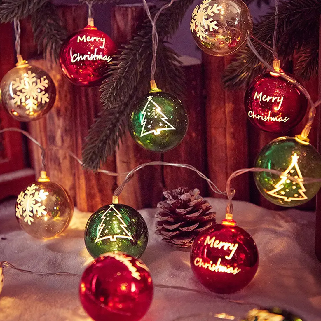 Christmas Ball Ornament LED String Lights Picture