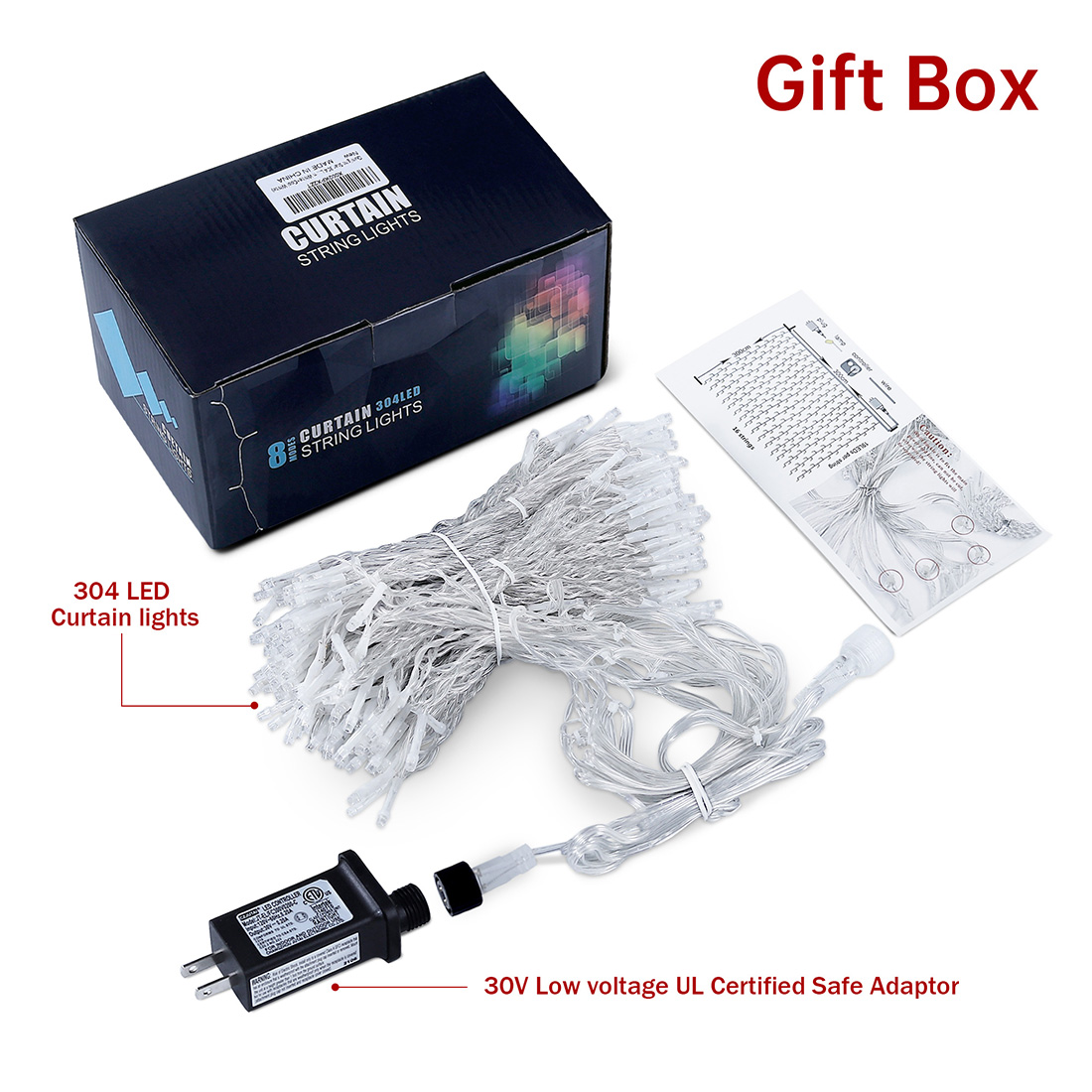 Waterfall Fairy Curtain String Lights Package Picture