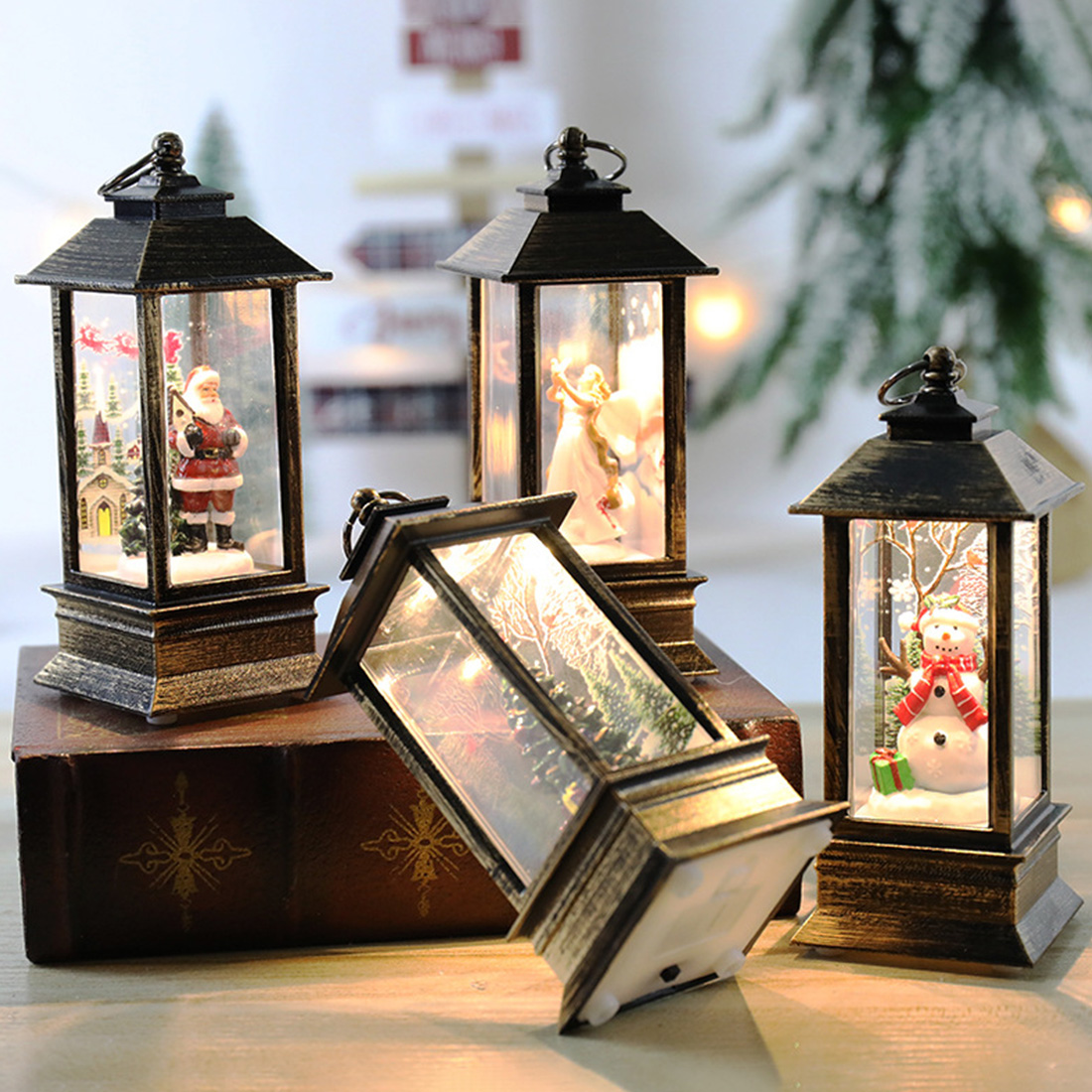 Music Christmas Snow globe Water Lantern Scene Picture