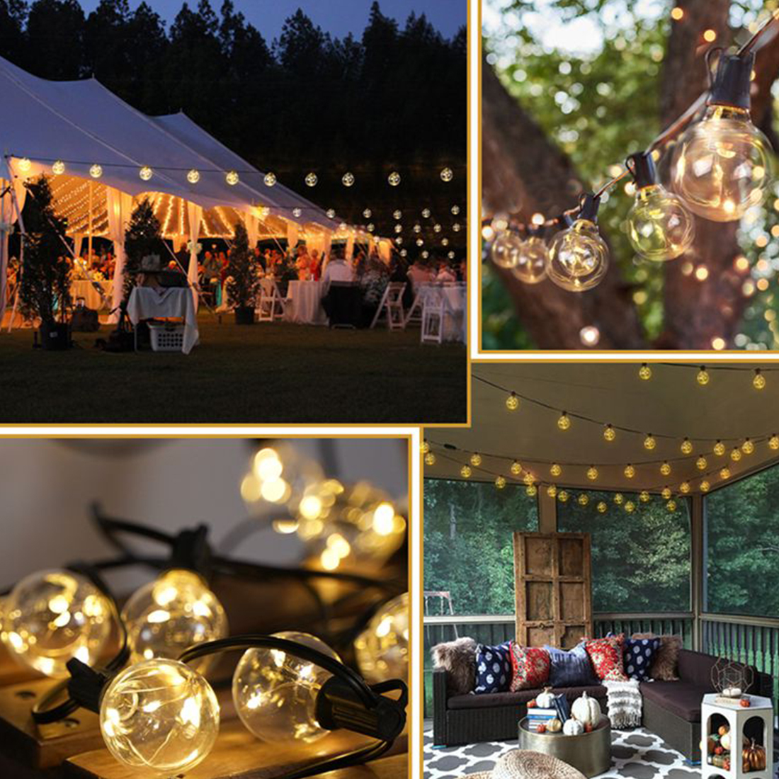 Copper Wire Bulbs 30 LED Patio Lights Scene