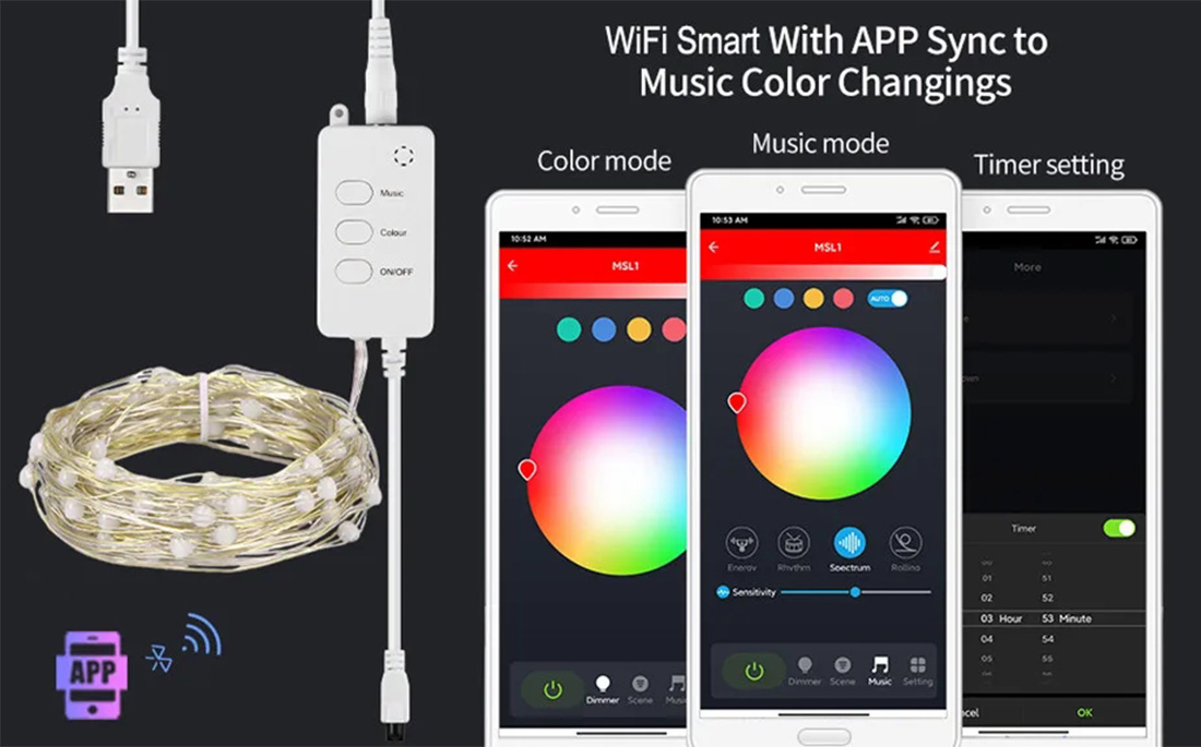 Smart Life Fairy String Lights Color Change App Intoduce Picture