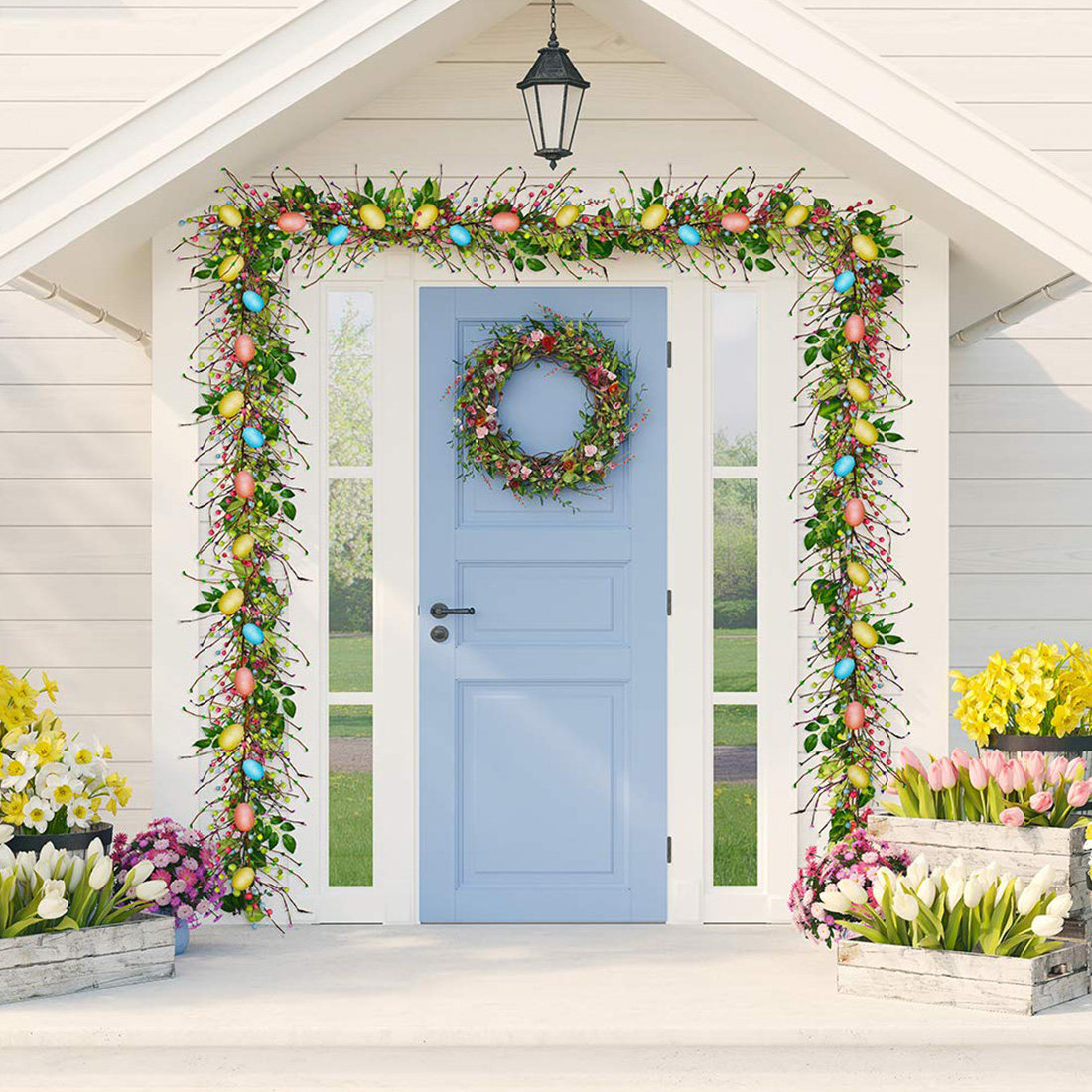 6FT Artificial Easter Egg Vine String Picture