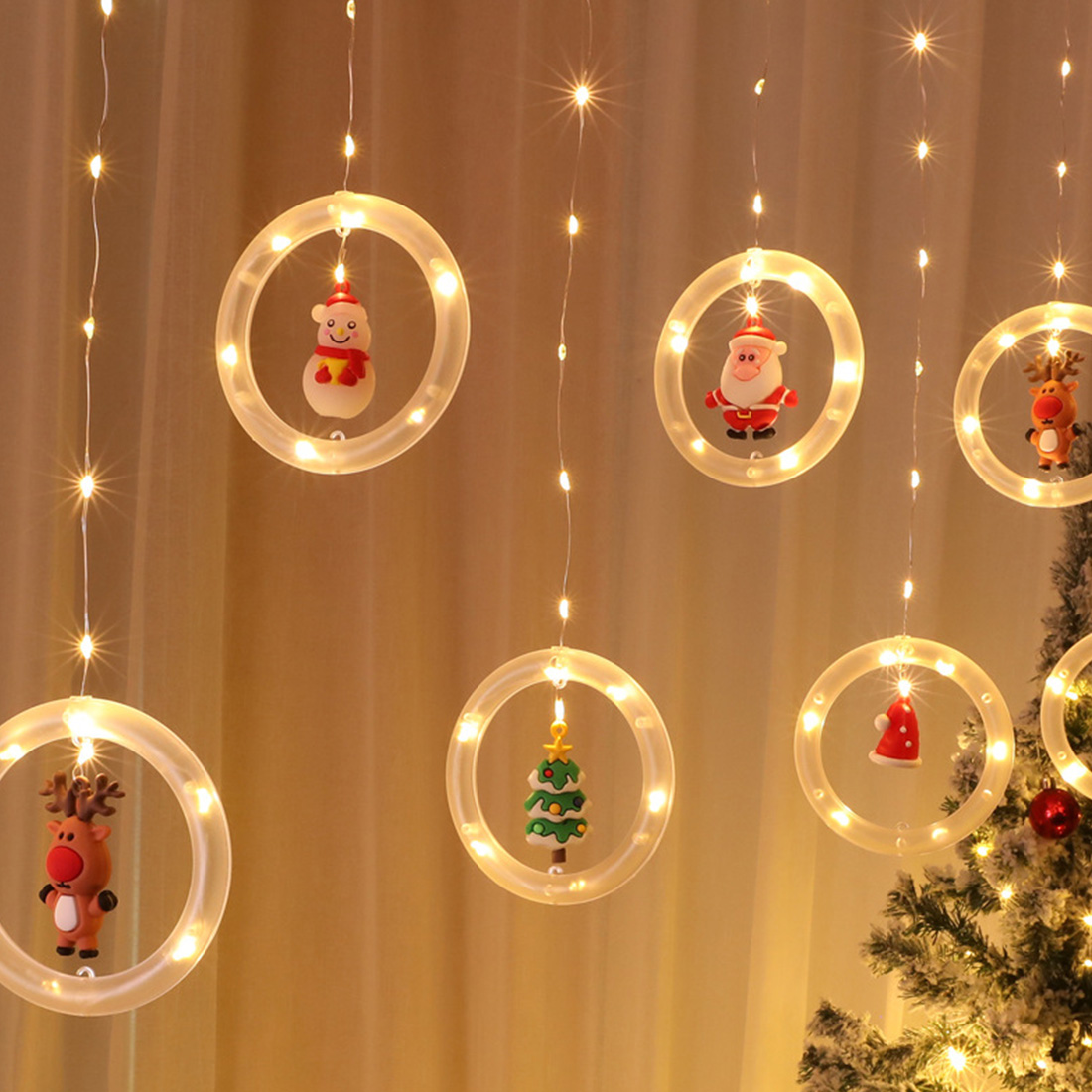 ​Christmas Window Hanging Decor Ring Light
