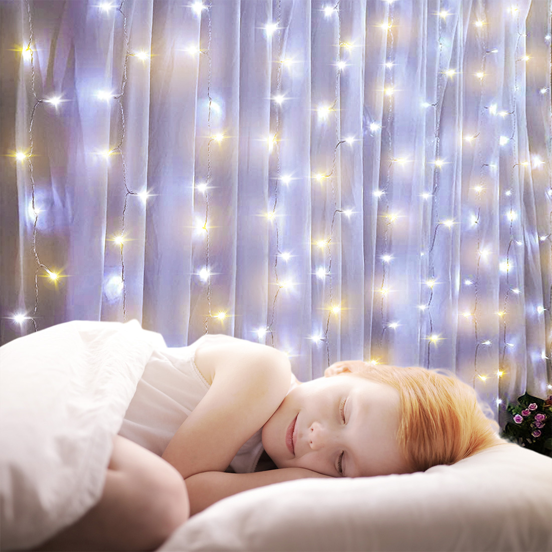Waterfall Fairy Curtain String Lights Scene Picture