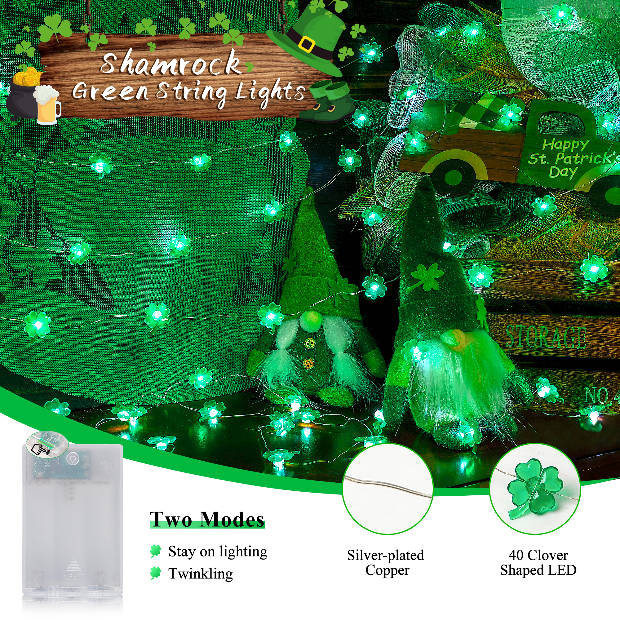St Patrick’s Day Decorative String Lights
