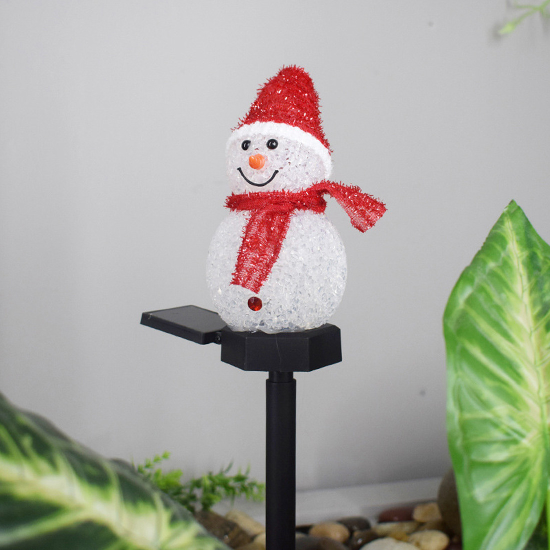 Solar Energy Snowman Stake Lights Picture