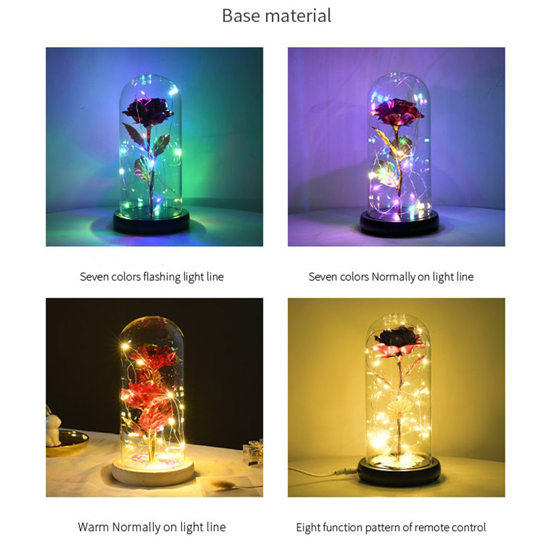 Eternal Gold Foil Flower Night Lights Picture