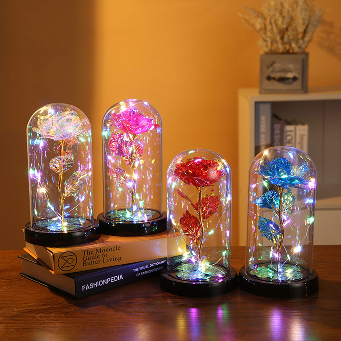 Eternal Gold Foil Flower Night Lights