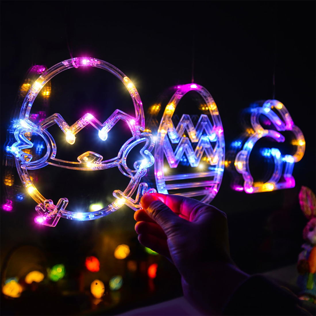 Multicolor Easter LED Hanging Window Lights