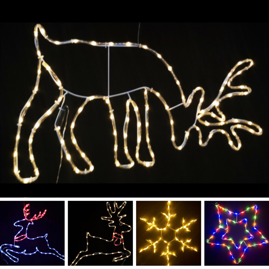 LED Rope Light Prancing Reindeer