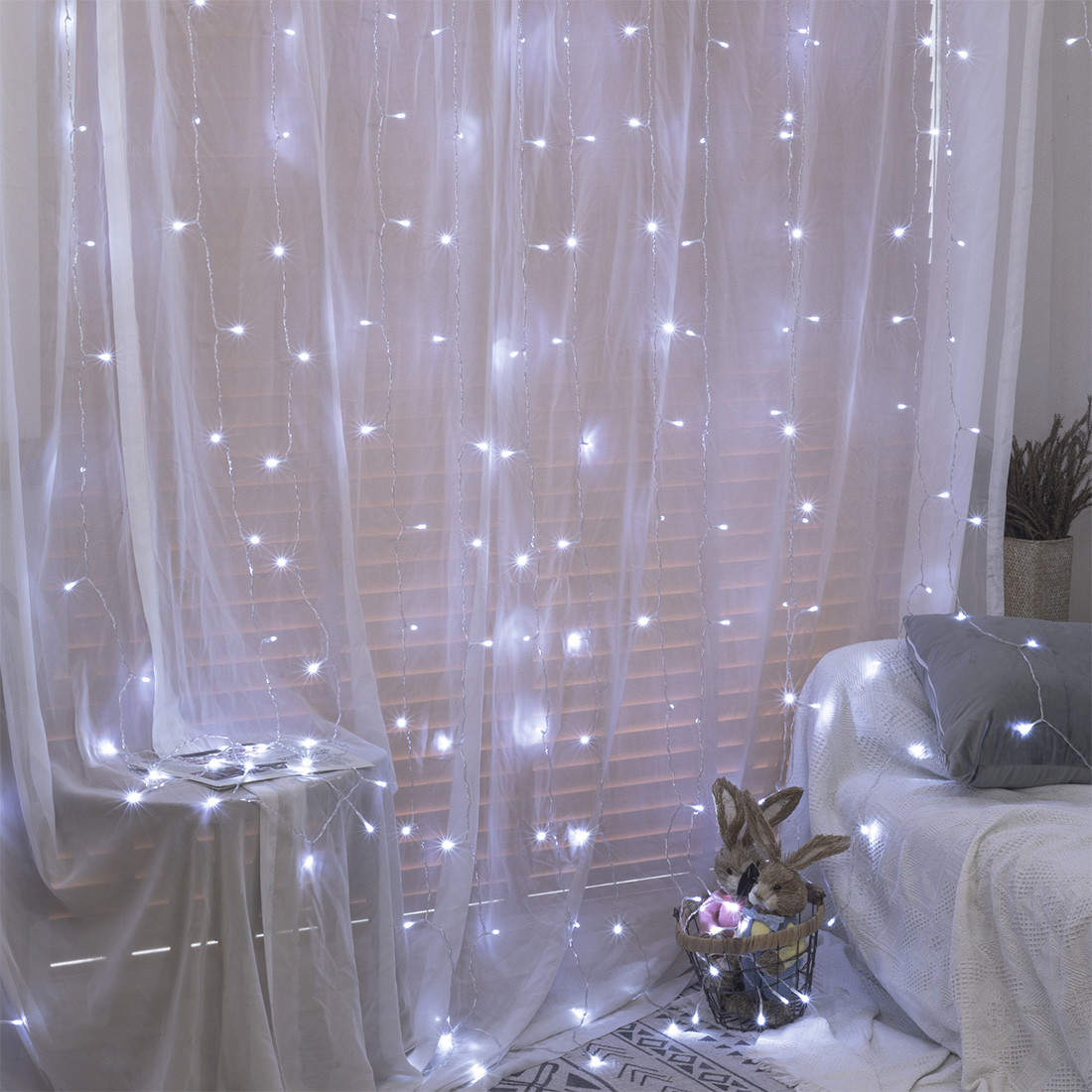 Waterfall Fairy Curtain String Lights Scene Picture