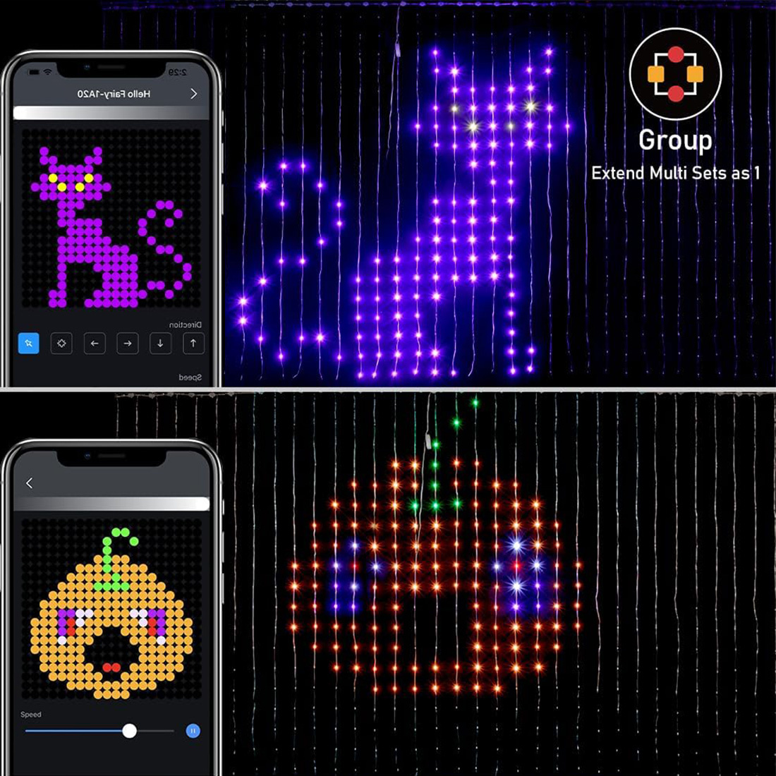 Smart Bluetooth App Curtain Lights Show Picture