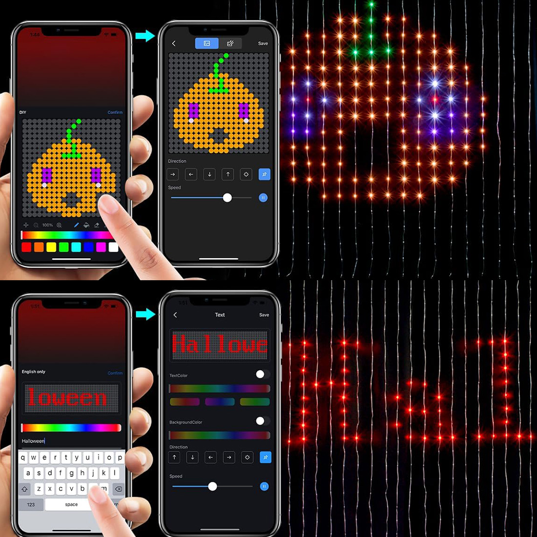 Smart Bluetooth App Curtain Lights Show Picture