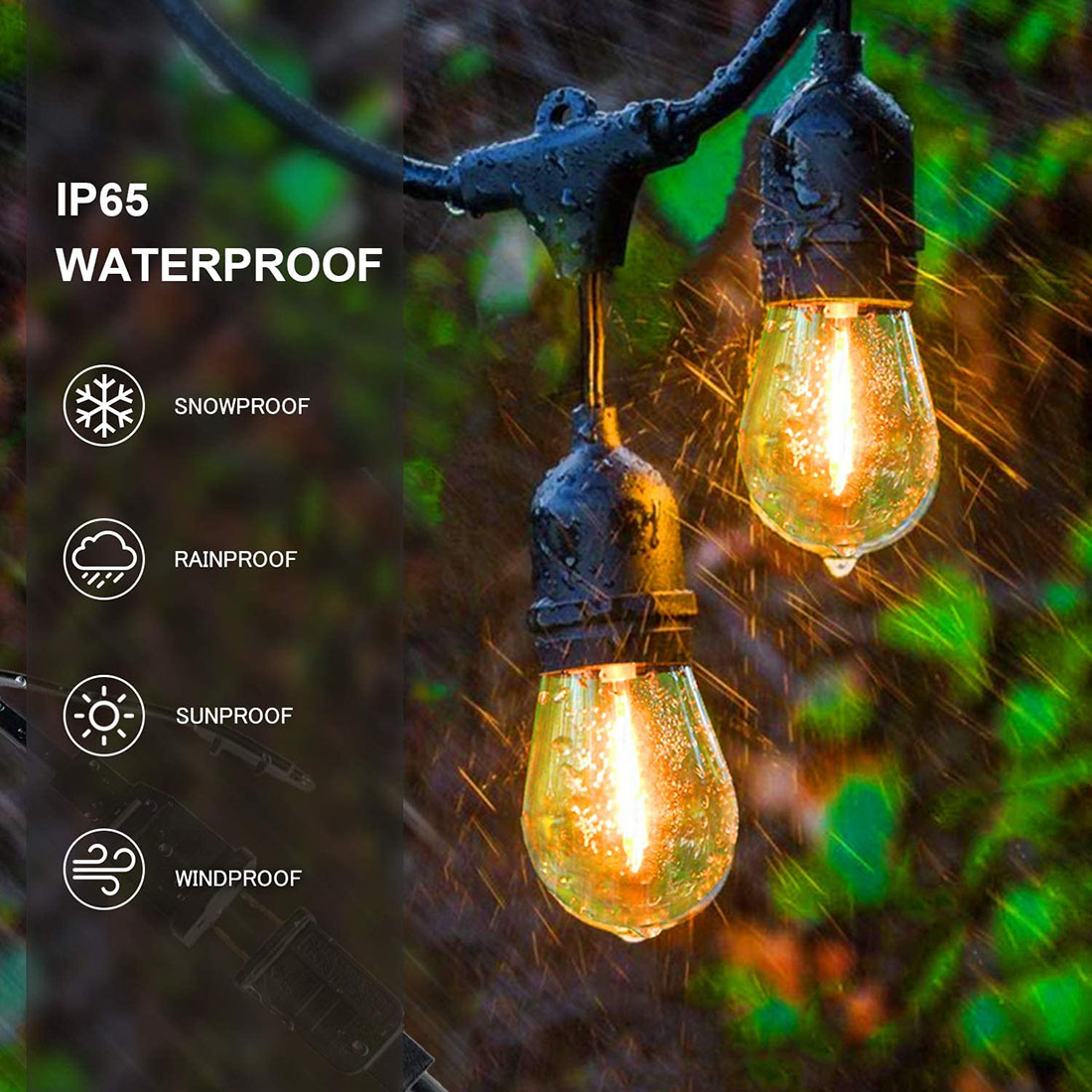 Commercial Grade Weatherproof Outdoor String Lights Waterproof IP65 Picture