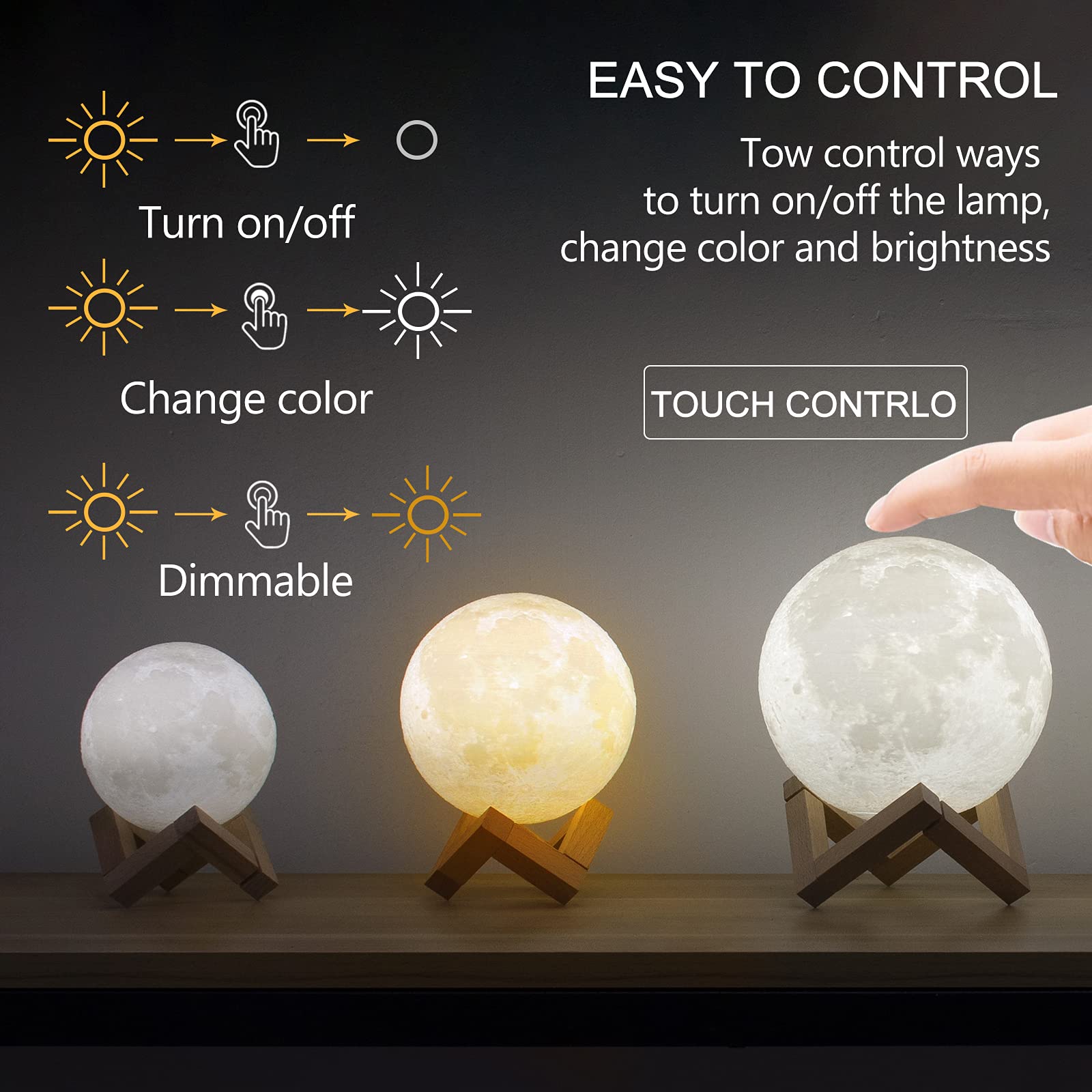 3D Printed Moon Lamp