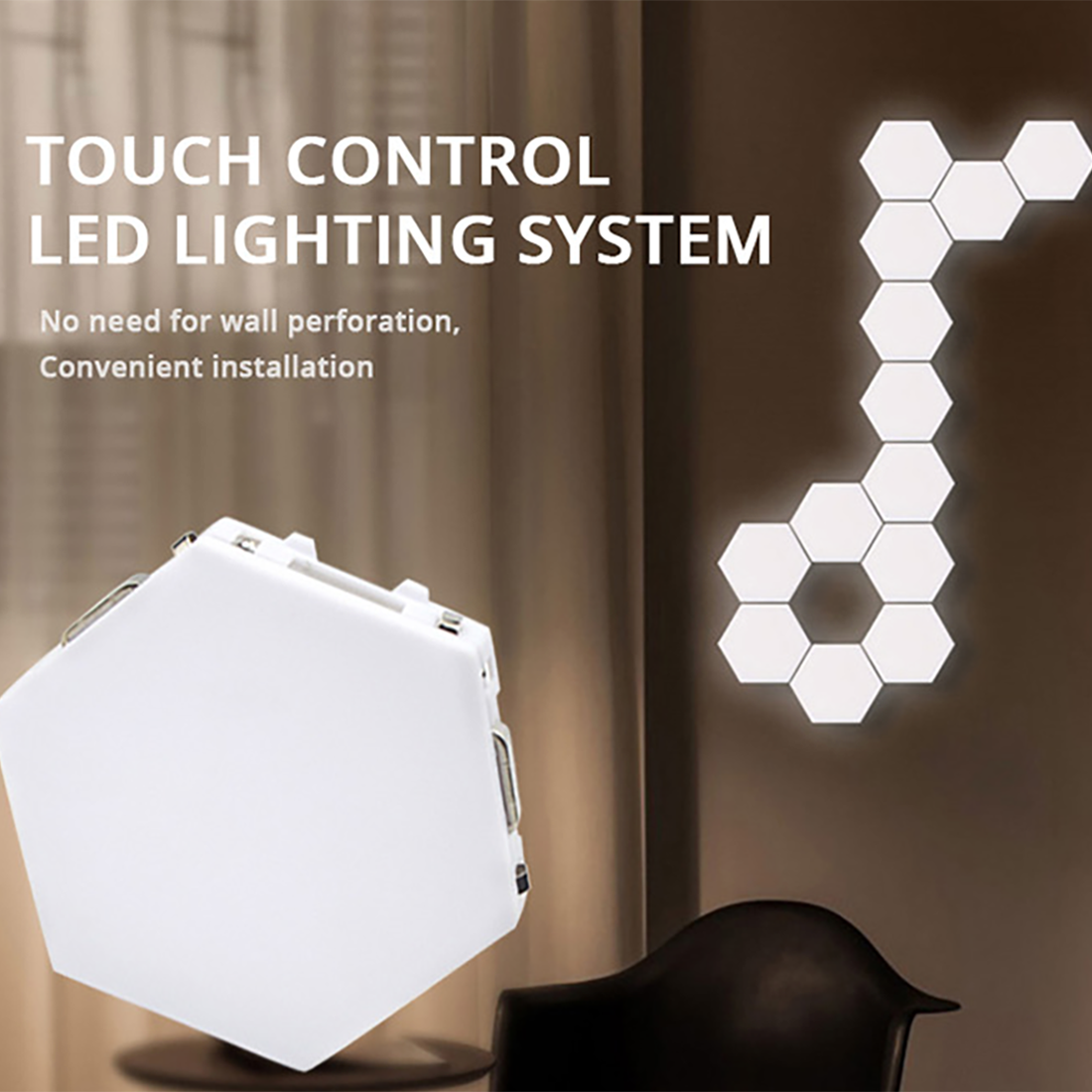 Touch Hexagon Illumination Wall Lamps