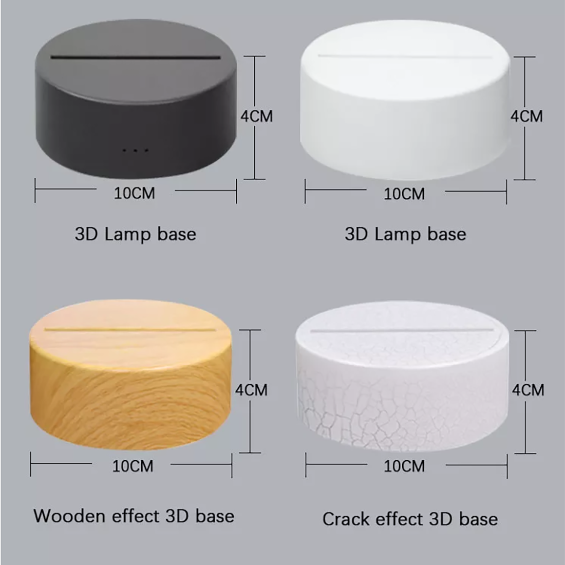 3D Illusion Night Light Base Size Display