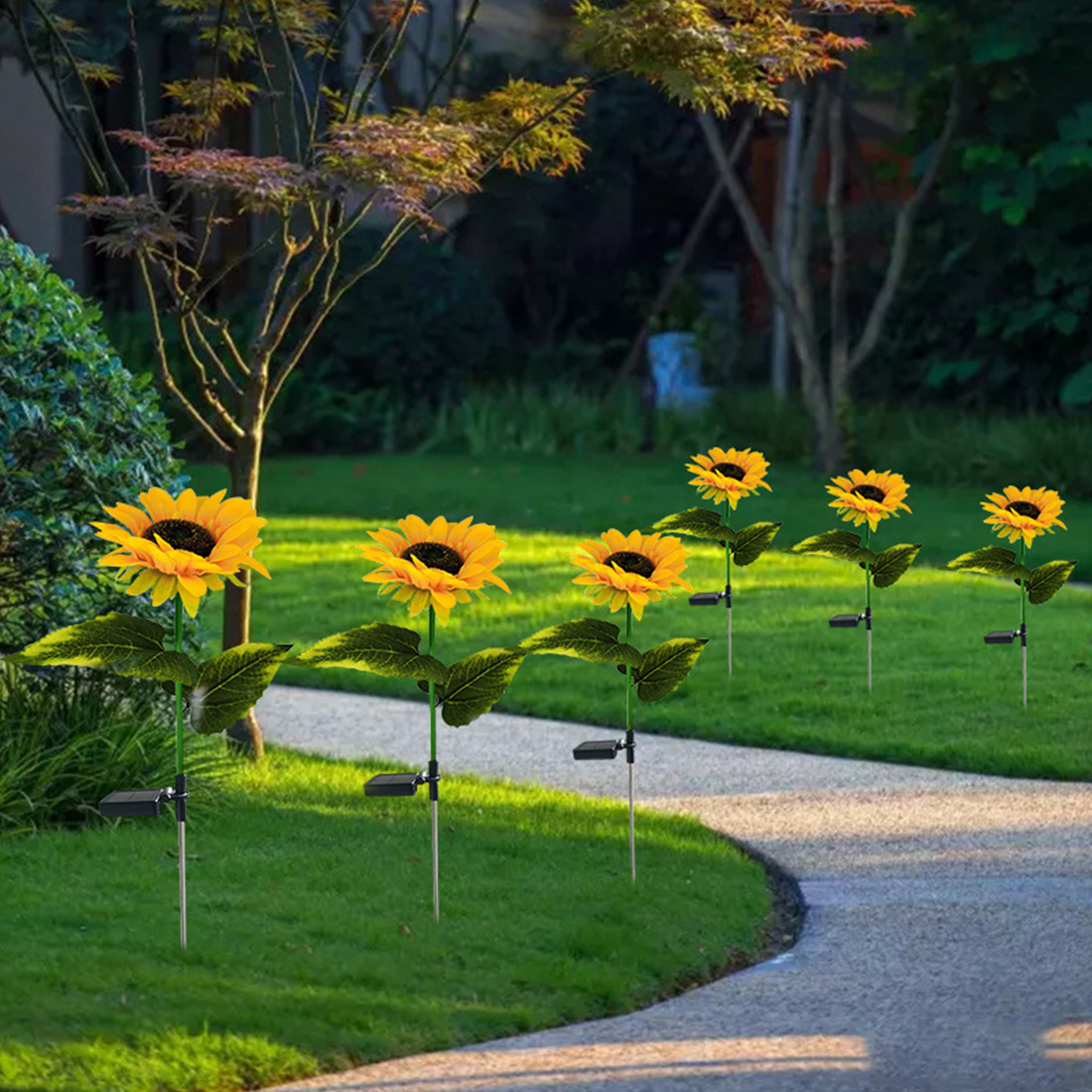 Solar Sunflowers LED Stake Light
