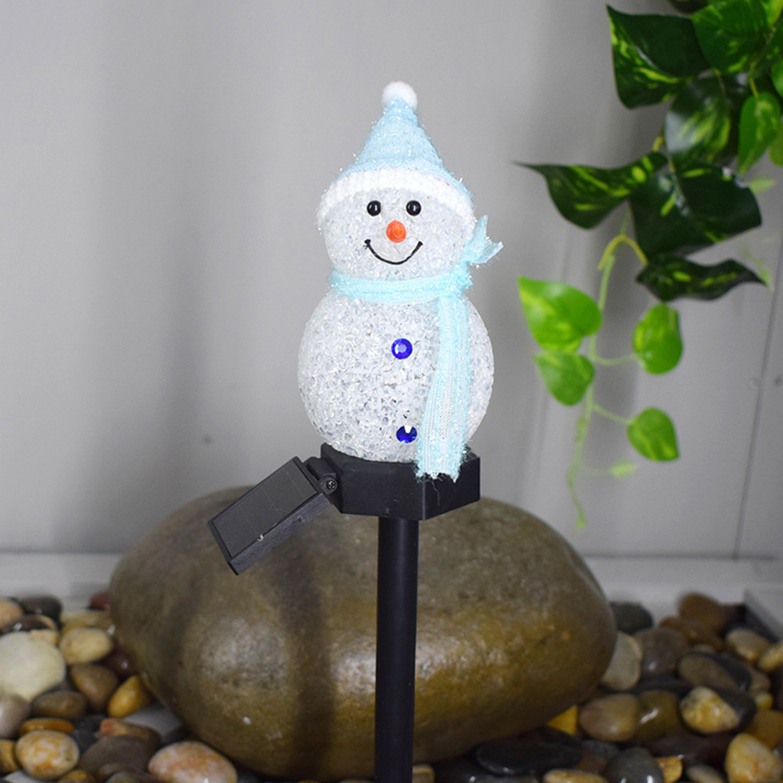 Solar Energy Snowman Stake Lights Picture