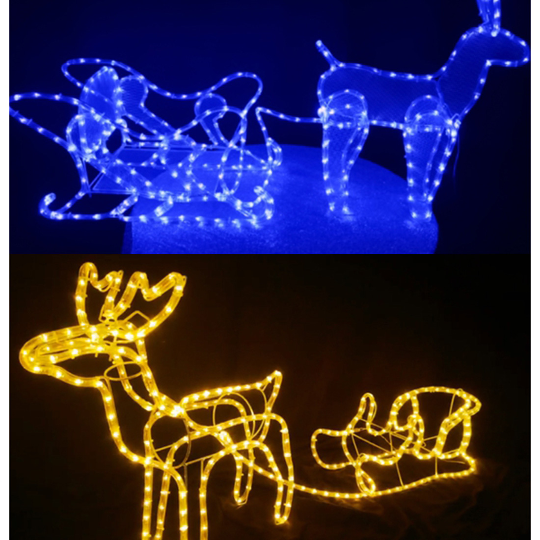 LED Rope Light Prancing Reindeer Picture