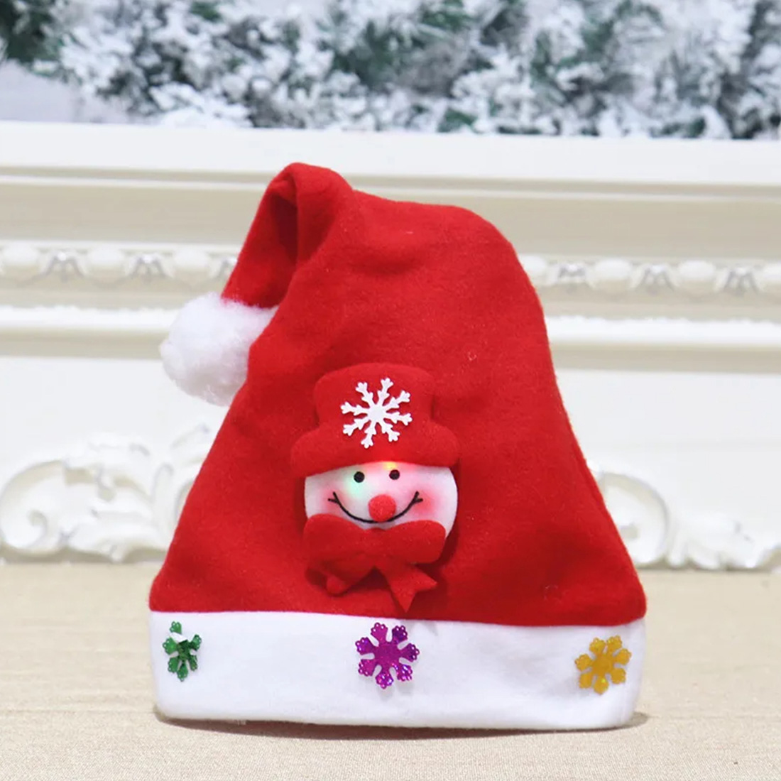 Christmas Children Adult Suede LDE Santa Hat Picture
