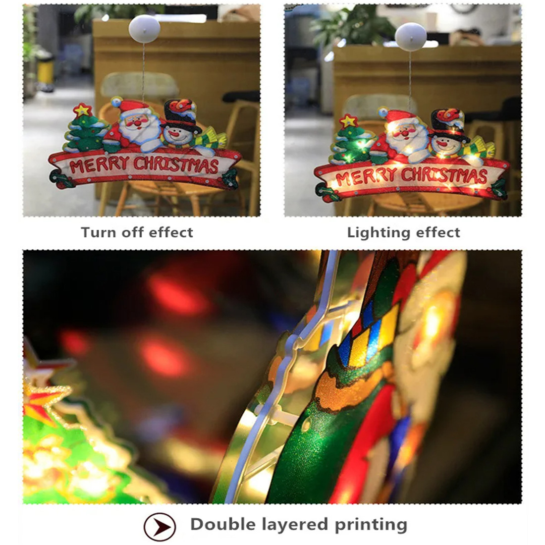 Christmas Santa Claus Decorations Sucker Lamp Scene Display Picture