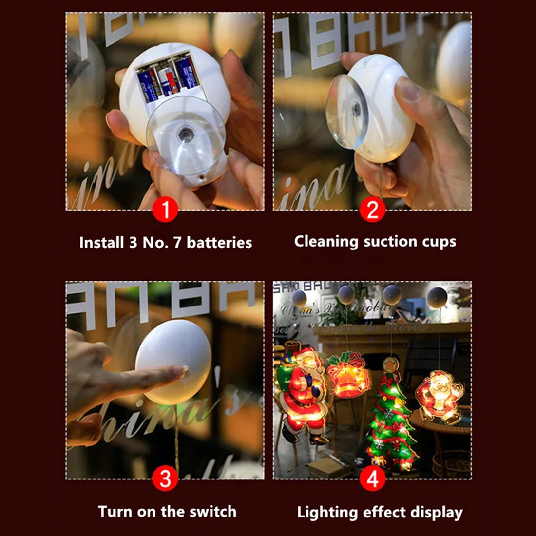 Christmas Santa Claus Decorations Sucker Lamp Detail Introduce Picture